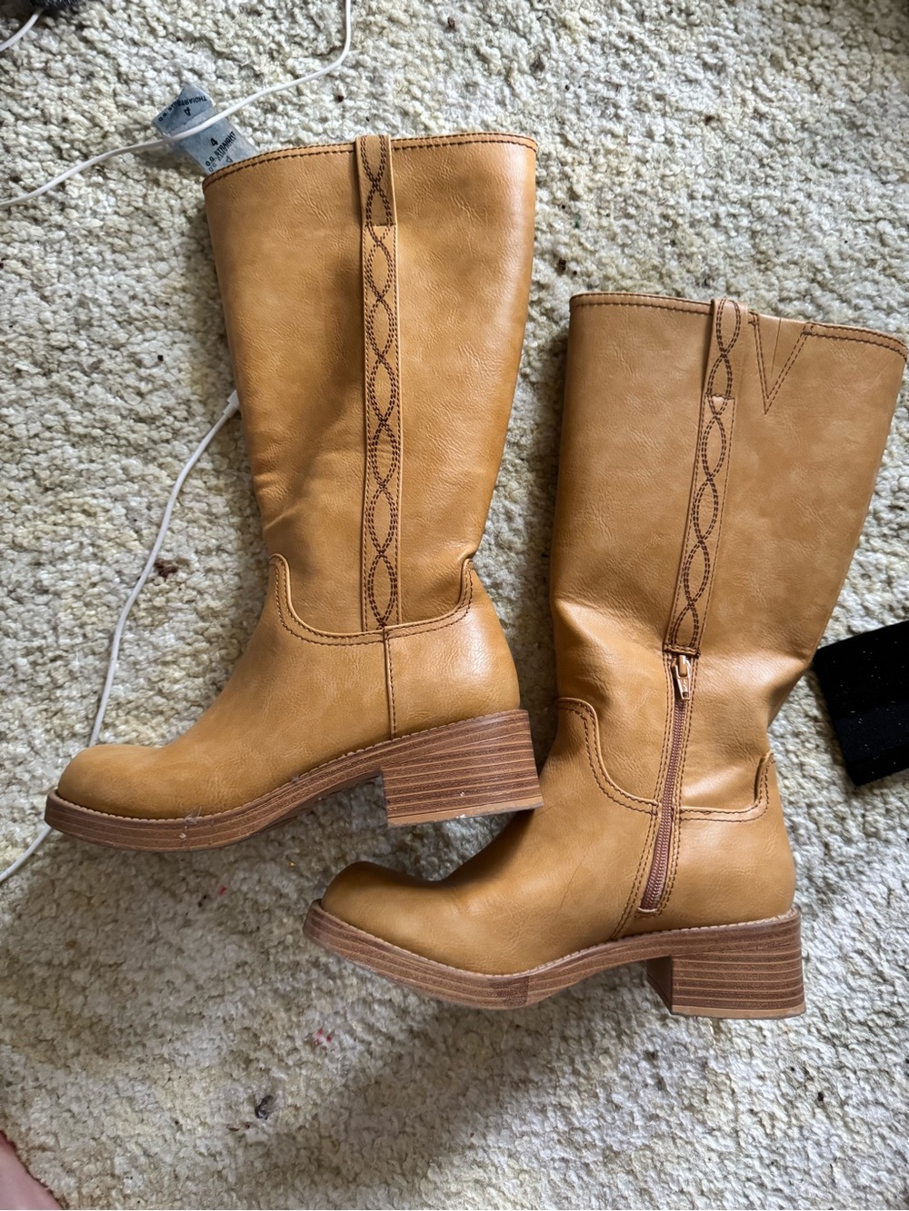 No Boundaries Tan Zip-Up Mid-Calf Boots - Picture 2 of 3
